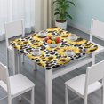 thumbnail image 3 of Leopard Sunflower Pattern Square Fitted Tablecloth with Elastic Edge,Square Table Cover,Washable Elastic Table Cover for Home Kitchen Party Decor 36"x36", 3 of 6
