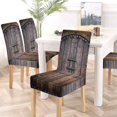 thumbnail image 5 of ZHANZZK Ancient Wooden Door Stretch Chair Cover Protector Seat Slipcover for Dining Room Hotel Wedding Party Set of 4, 5 of 6
