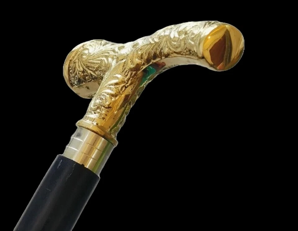 CREATIVEERA Solid Brass Designer Victorian Vintage Handle For Wooden Walking Cane / Stick