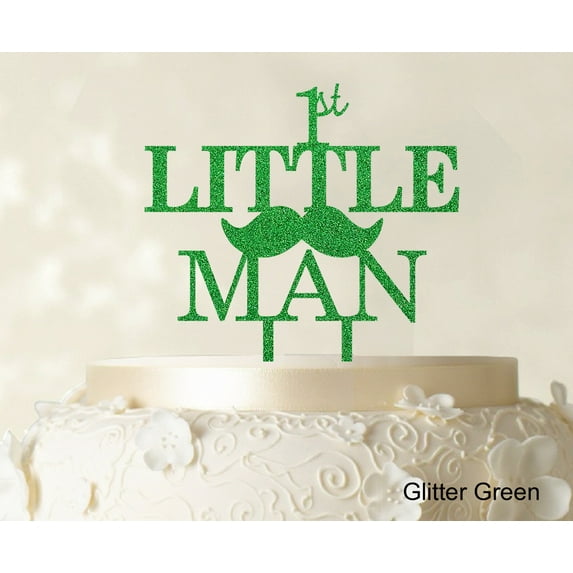 """1st Little Man""Birthday Cake Topper Elegant Moustache Cake Topper Cake Decoration"" Color Option Available 6""-7"" Inches Wide"