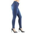 thumbnail image 5 of Fashion2Love Women's Juniors Colombian Design Butt Lift Push Up Mid Waist Skinny Jeans, 5 of 9