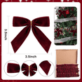 thumbnail image 3 of Red Mini Christmas Tree Bows, Velvet Twist Tie Wreath Bows for Gift Wrap, Crafts and Party Decor, 12 Count, 3.5 x 3.5 Inch, 3 of 6