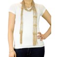 thumbnail image 2 of NYFASHION101® Silver-Tone Beaded Skinny Fishnet Shawl Scarf Waist Belt - Gold, 2 of 4