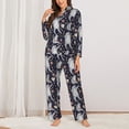 thumbnail image 2 of Balery Sloths Dancing Conjunto de Pijama con Estampado para Mujer, Conjunto de Dos Piezas con Manga Larga, Ropa de Dormir Suave con Bolsillos, Pijamas Cómodos-Medium, 2 of 7