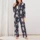 thumbnail image 2 of Balery Sloths Dancing Conjunto de Pijama con Estampado para Mujer, Conjunto de Dos Piezas con Manga Larga, Ropa de Dormir Suave con Bolsillos, Pijamas Cómodos-Small, 2 of 7
