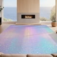 thumbnail image 2 of Design&I 8'x10' Washable Area Rug Purple Mermaid Aesthetic Motif Pastel Bubble Kawaii Scale for King Size Bedroom, Under Bed, Sleek Flatweave Pet Friendly, 2 of 7