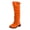 Orange, variant on Women Suede Knee High Boots Wide Calf Round Toe Chunky Heel Fall Winter Western Riding Boots