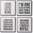 thumbnail image 3 of American Atelier, Square, off-White, Absorbent Ceramic Drink Coasters (Wine Sentiments), Set of 4, 3 of 7