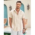 thumbnail image 3 of COOFANDY Men's Short Sleeve Linen Shirt Cuban Beach Shirts Casual Button Down Shirts, 3 of 6