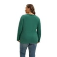 thumbnail image 6 of SHIBEVER Long Sleeve Shirts for Women Plus Size Womens Clothes Fall Tops for Women Basic V Neck Tops for Women Cotton Top Winter Green 2XL, 6 of 10