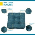 thumbnail image 5 of Duck Covers Water-Resistant Indoor Outdoor Seat Cushions, 19 x 19 x 5 inch, Blue Oasis Palm, 2 Pack, 5 of 8