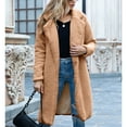 thumbnail image 5 of Women's Fuzzy Fleece Lapel Open Front Long Cardigan Coat Warm Winter Outwear Jackets for Women Womens Clothes, 5 of 7