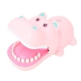 thumbnail image 1 of Juguete portátil de hipopótamo con dientes para morder, juego de mesa para niños, color rosa, 1 of 10