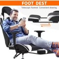 thumbnail image 5 of YRLLENSDAN Ergonomic Gaming Chair Adjustable Height with Footrest, Computer Chairs with Headrest and Lumber Support for Adults, PU Leather Desk Chair, White, 5 of 7