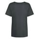 thumbnail image 4 of Gibobby Blusa Mujer Camisas diarias informales para mujer, cuello redondo, manga corta, camiseta suelta, Tops, blusa tipo túnica（Gris， M), 4 of 5