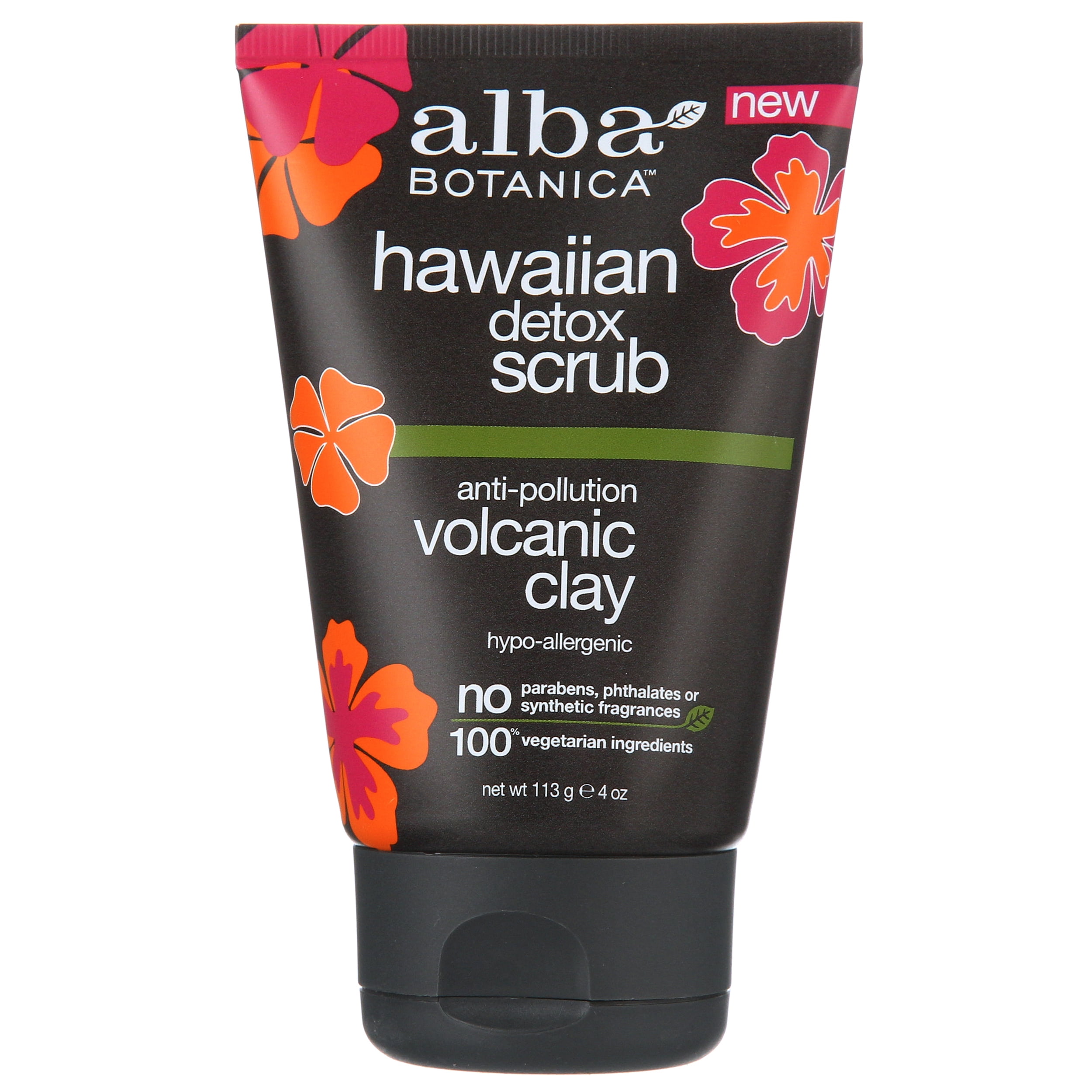 Alba Botanica Anti-Pollution Volcanic Clay Hawaiian Detox Scrub, 4 oz