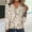 #026-Khaki, variant on Craaazy Women's Fashion Printed Fall Tunics Long Gifts Sleeve Tops Cross V Neck Shirts Loose Casual Blouses with Decor Button