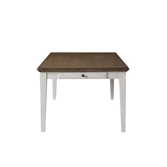 Pendleton 72 in. Ivory and Brown Wood Dining Table