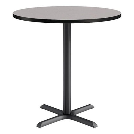 KFI Studios 42in Round Dining Table - 42in H - Gray Top - Black Base