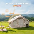 thumbnail image 2 of Inflatable Tents for Camping, 4-6 Person Blow Up Tent with Skylight, N300 Mesh Windows Stove Jack, Waterproof 420D Oxford Air Tent, Quick Setup Glamping Tent for Family Outdoor Camping, 2 of 15