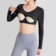 thumbnail image 2 of Easter Shirts for Women off The Shoulder Tops for Women Plus Size 3X Women's Peach Heart Collar Bottoming Shirt with Navel Long Sleeve Top with Chest Pad And Slim Underwear with Elastic Short Inside, 2 of 5