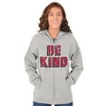 thumbnail image 3 of Be Kind Happy Peace Love Inspiring Zip Up Hoodie Men's Women's Brisco Brands M, 3 of 6