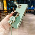 thumbnail image 3 of Annyojo for Samsung Galaxy A22 5G Phone Case [NOT for 4G] Cute 6D Astronaut Case with Stand Function,with Lanyard Luxury Plating Cover Luxury Case for Galaxy A22 5G Case, Cyan, 3 of 8