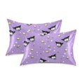thumbnail image 2 of Haosy Satin Pillowcase for Hair and Skin Standard Cooling Silk Pillow Case with Envelope Closure Adorable Demon and Ice Cream 20"x30", 2 of 9