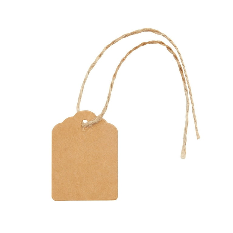 JAM Paper Brown Recycled Kraft Premium Gift Tags with Twine String, 10ct.