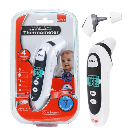 MOBI DualScan Prime Ear & Forehead Thermometer with Object Temperature Readings for all ages