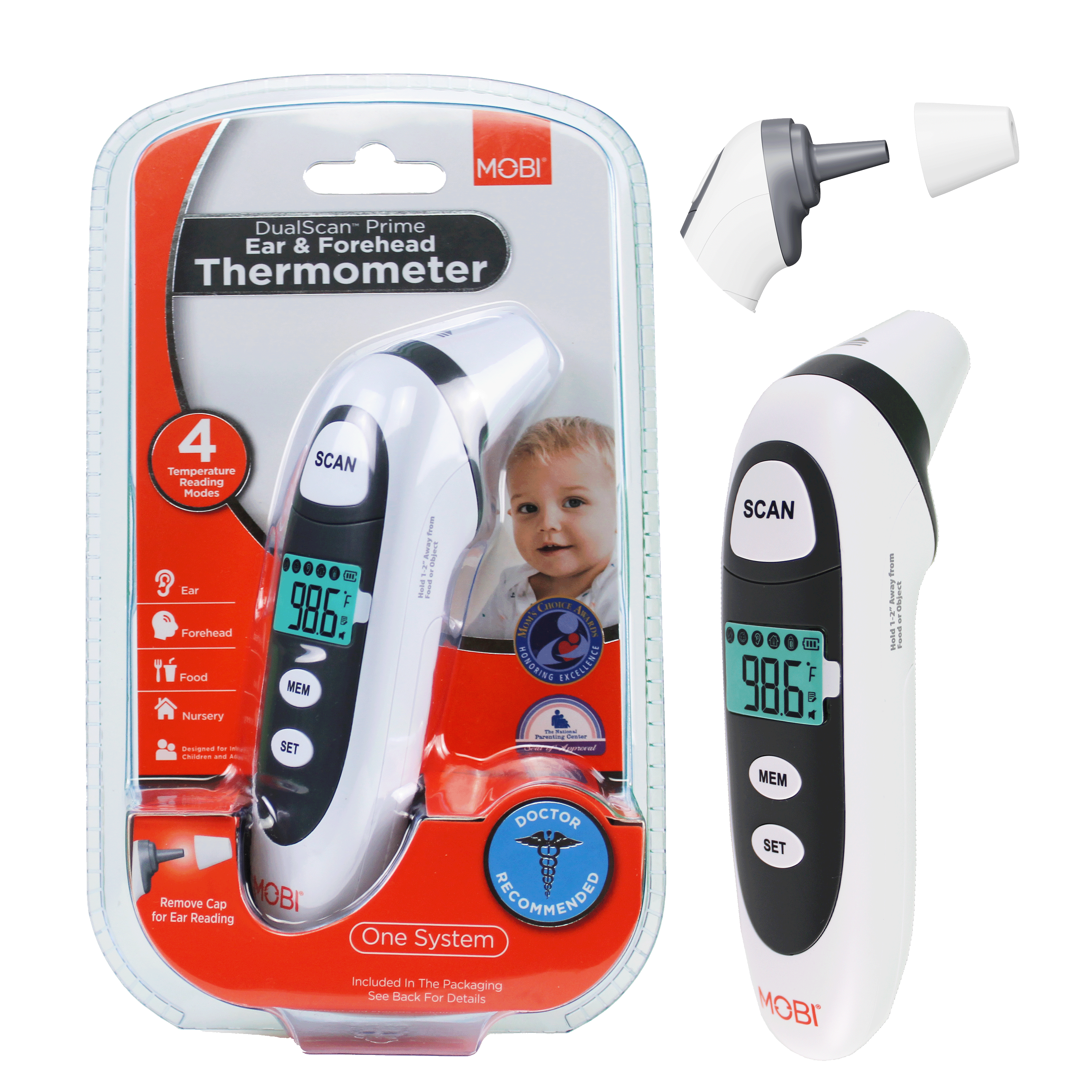 MOBI DualScan Prime Ear & Forehead Thermometer