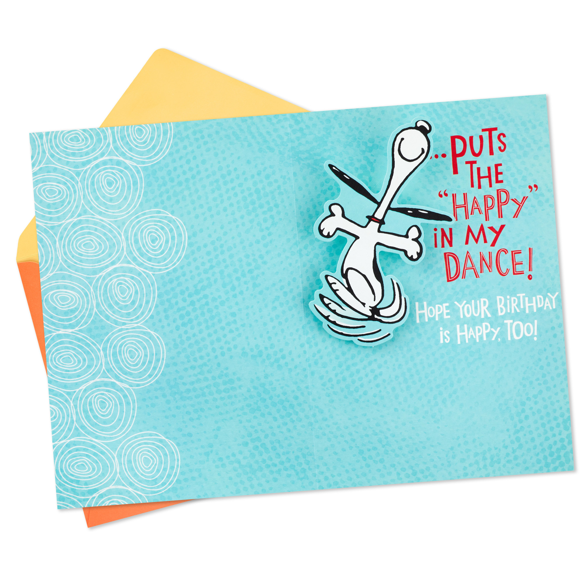 Hallmark Peanuts Pop-Up Birthday Card (Snoopy Put the Happy in My Dance)