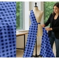 thumbnail image 5 of Soimoi Blue Cotton Poplin Fabric Check & Dots Print Fabric by the Yard 58 Inch Wide, 5 of 7