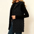 thumbnail image 3 of cocolona Textured Fuzzy Fleece Vest for Women Sleeveless Button Down Cable Knit Cardigan Solid Color Casual Sweater Vest, 3 of 7