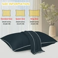 thumbnail image 4 of BlessLiving Cooling Pillowcases Standard, Breathable Envelope Closure Bedding Pillow Cover, Set of 2, 20" x 25", Navy, 4 of 8