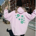 thumbnail image 3 of DAISY SMILEY FACE Graphic Unisex Fleece Hooded Sweatshirt, 3 of 8
