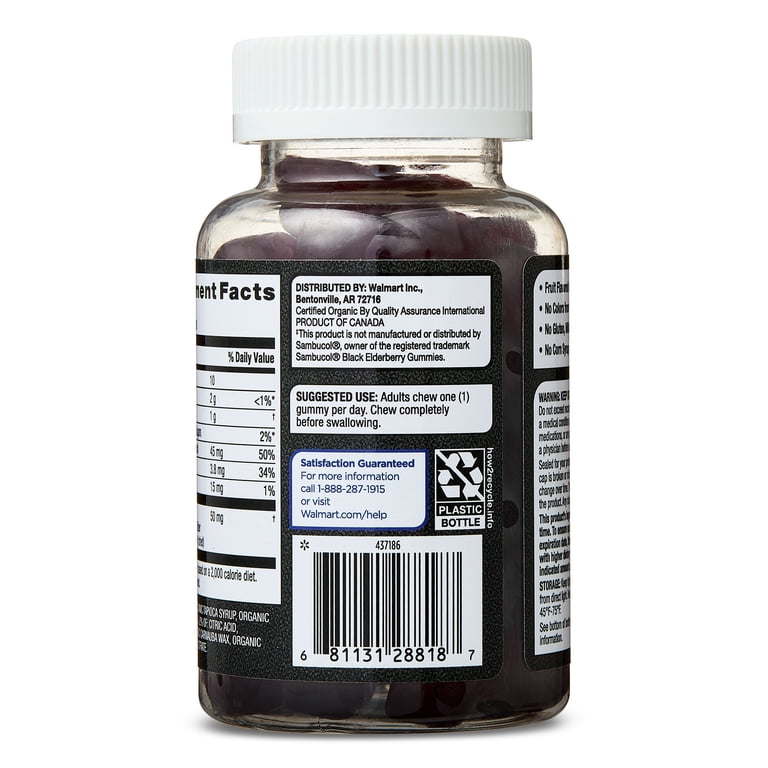 Equate Black Elderberry Gummies, 50 mg, 60 Count photo 7