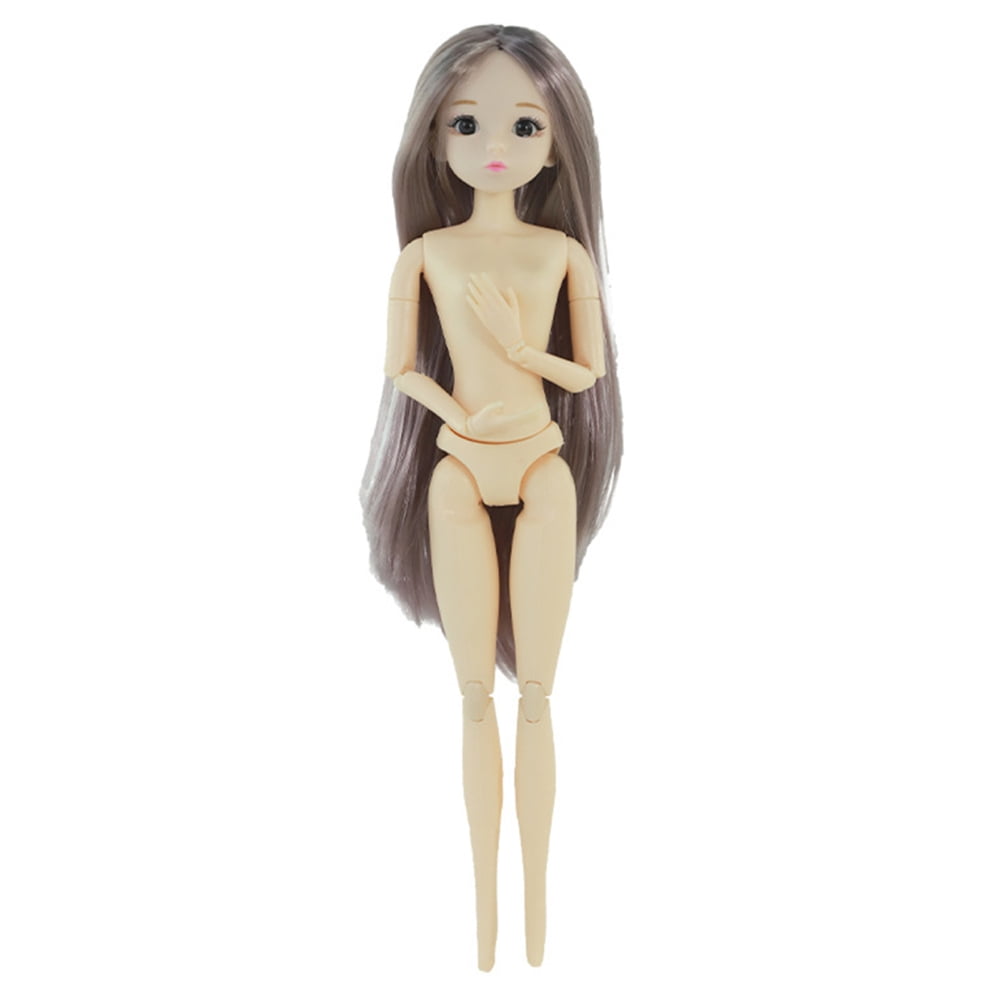 YEUHTLL Lifelike Doll Model Beautiful Eyes Long Hair Pregnant Doll Naked  Girl 12 Movable Joints DIY Dollhouse Decoration Toys 