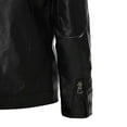 thumbnail image 6 of Juebong Dressy PU Leather Jacket for Boys for Men Open Front Cardigan Office Work Leather Plus Fleece Jacket, Motorcycle Jacket, Warm Leather Jacket, Black, XXL, 6 of 7