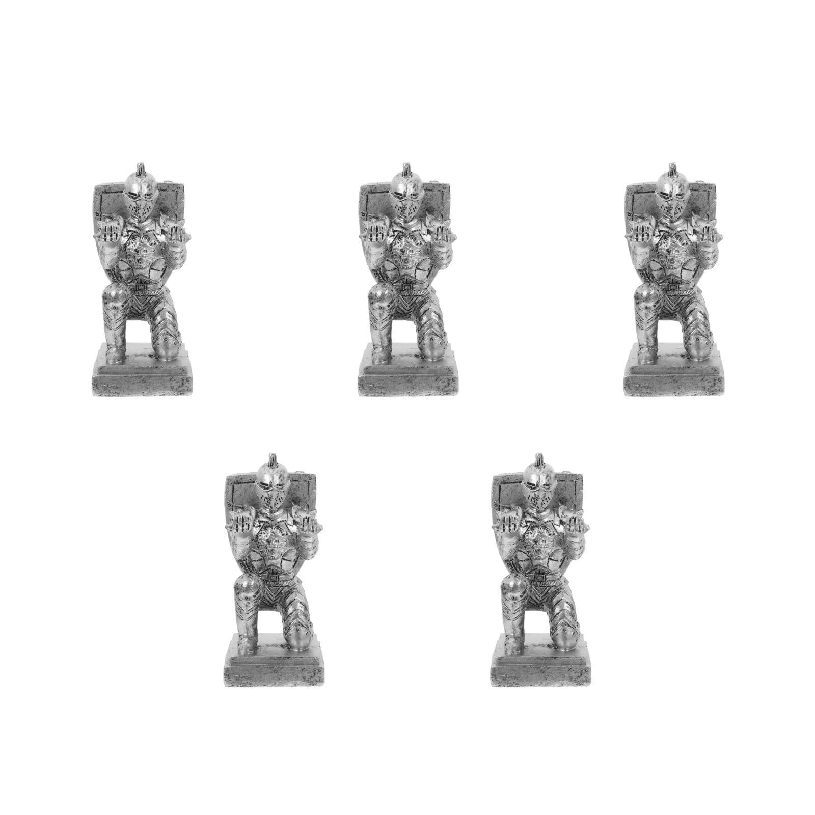 5pcs Resin Knight Shape Pen Holder Desk Organizer Accessories Desk Decoration Pen Stand For Office And Home Stationery Decor
