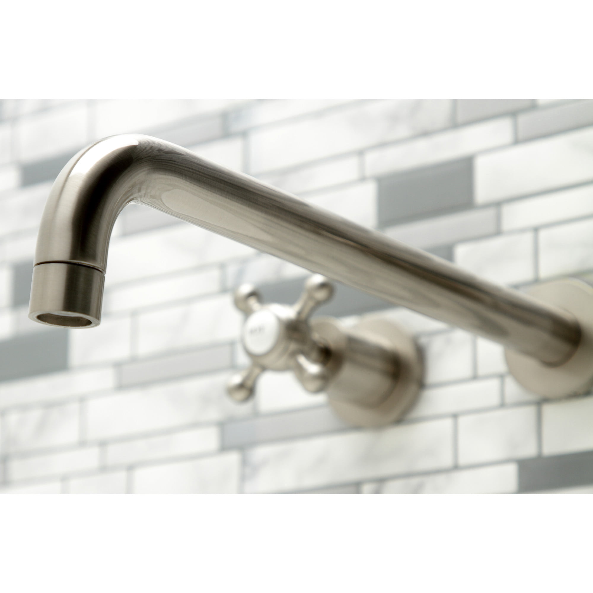 Kingston Brass KS8048BX Metropolitan Two-Handle Wall Mount Roman Tub Faucet, Brushed Nickel