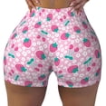 thumbnail image 2 of Lsque Cherry Strawberry Pattern High Waisted Biker Shorts for Women-Tummy Control Fitness Athletic Workout Running Yoga Gym Shorts,Moisture-Wicking-Large, 2 of 9