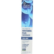 Desert Essence, Tea Tree Oil Whitening Plus Toothpaste, Cool Mint, 6.25 Oz (Pack Of 1).