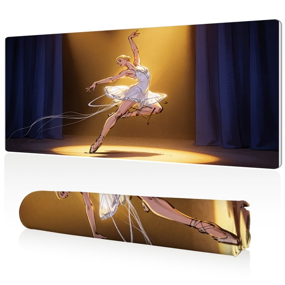 LIVEKEY XXL Ballet Dancer Mouse Pad 80x40x0.3cm Extra Large Full Desk Coverage Non Slip Surface Durable Easy Clean Stitched Edges for Gaming and Office