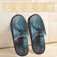 thumbnail image 2 of Fotbe Mystical Forest Elk Pattern Women's Fuzzy Slippers Plush Slippers Fluffy Winter House Shoes Indoor and Outdoor-Large, 2 of 8