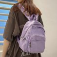thumbnail image 4 of Minnieouse Color sólido Reemplazo Cremallera Transpirable Correa doble Estilo simple Gran capacidad Forro de poliéster escolar Mochilas Púrpura, 4 of 6