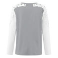 thumbnail image 3 of tklpehg Tshirts Shirts for Women Long Sleeve Shirts Loose Lightweight Blouse Solid Color Ladies Tops Fall Crewneck Lace Hollow Out Tunic Tops Casual Pullover Top(V02_ Gray,M), 3 of 4