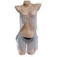 thumbnail image 2 of Cinturón de cadena de cintura de vientre de bikini de cadena con flecos borla Plata Zulema Traje de cadena de cuerpo, 2 of 8