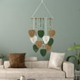 thumbnail image 4 of Yumcute Boho Leaf Tapestry, Large Chic Feather Macrame Wall Hanging Decor, 4 of 13