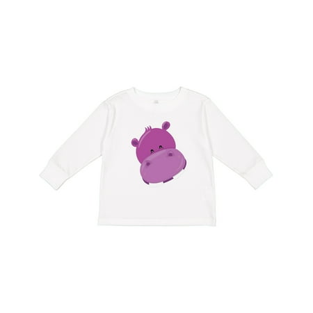 

Inktastic Cute Purple Hippo Head Gift Toddler Boy or Toddler Girl Long Sleeve T-Shirt